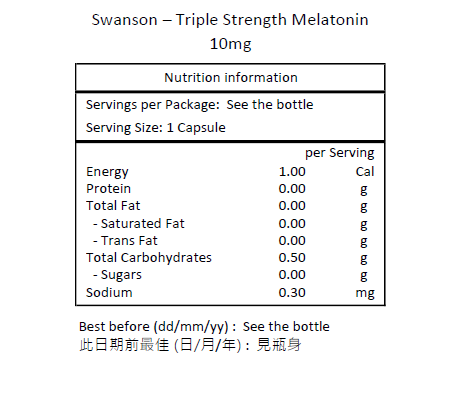 SWANSON 三重強效褪黑激素 10 毫克 天然睡眠支持 60粒膠囊-產品圖片 2