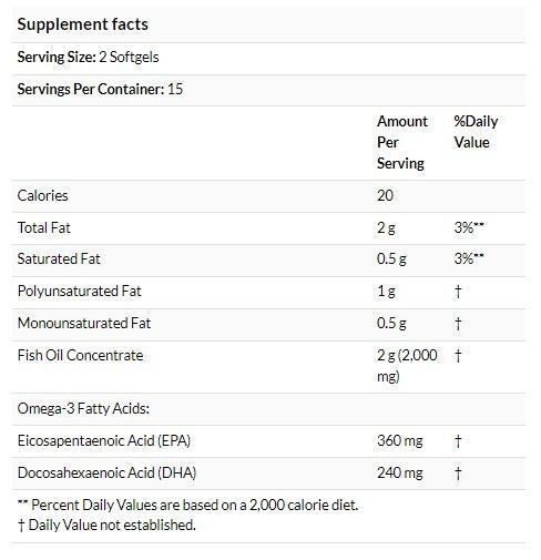 NOW Foods Omega-3 魚油 1000 毫克 30 粒軟膠囊 心腦血管關節健康補腦-產品圖片 3