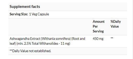 NOW Foods 南非醉茄 標準化提取物 450 毫克 90 粒膠囊-產品圖片 3