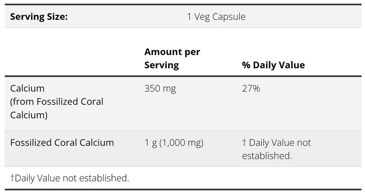 NOW Foods 珊瑚鈣 1000 毫克 - 100 粒素食膠囊-產品圖片 3