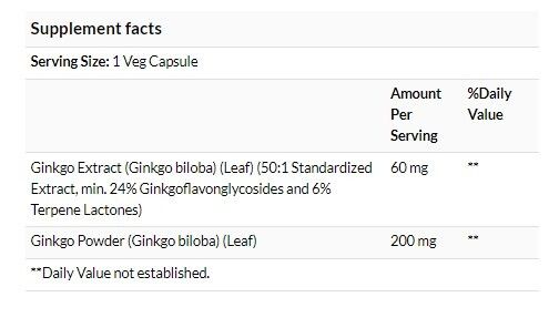 NOW Foods 銀杏樹葉 60 毫克 240 粒素食膠囊-產品圖片 3