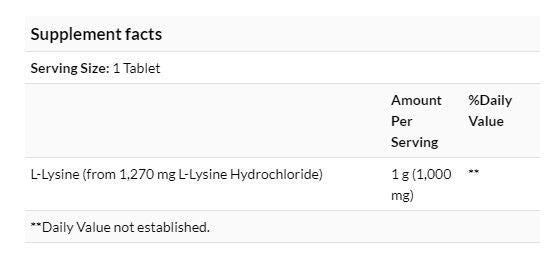 NOW Foods 雙倍功效 L-賴氨酸 1000 毫克 100片 -由L-賴氨酸鹽酸鹽組成 健身 皮膚健康-產品圖片 3