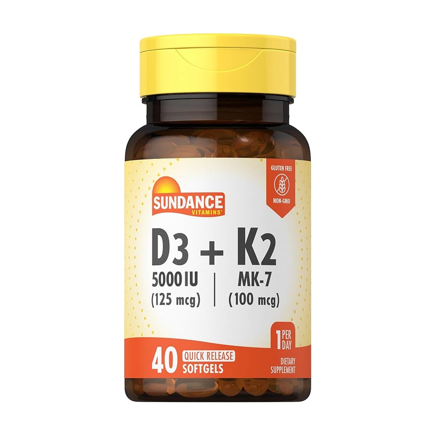Sundance 維生素 D3 5000IU + MK-7 K-2 100毫克 40粒速效軟膠囊