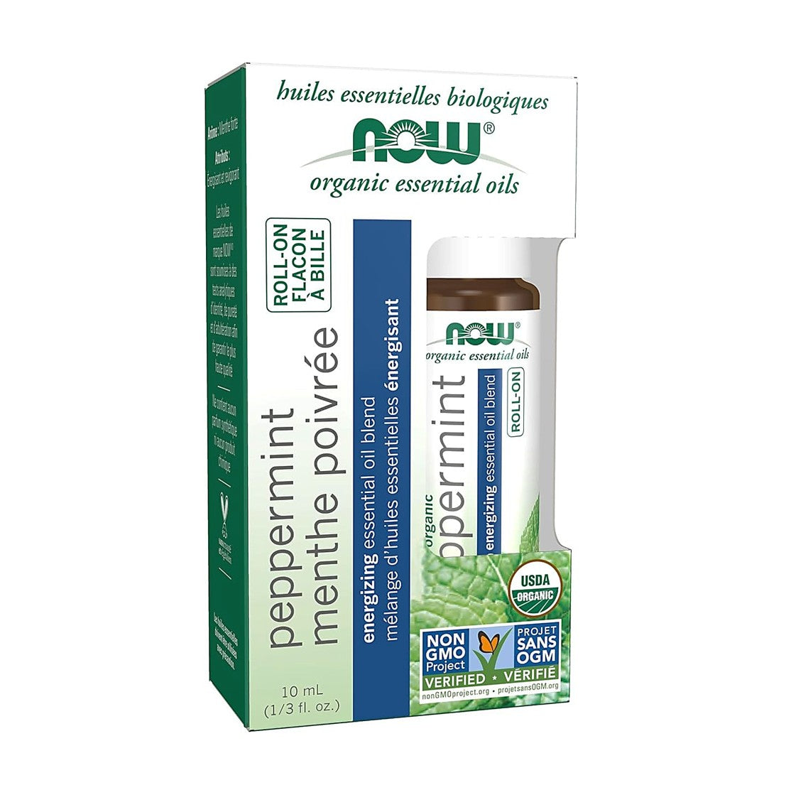 NOW Foods 有機薄荷滾珠精油 活力配方 1/3 盎司 10 毫升