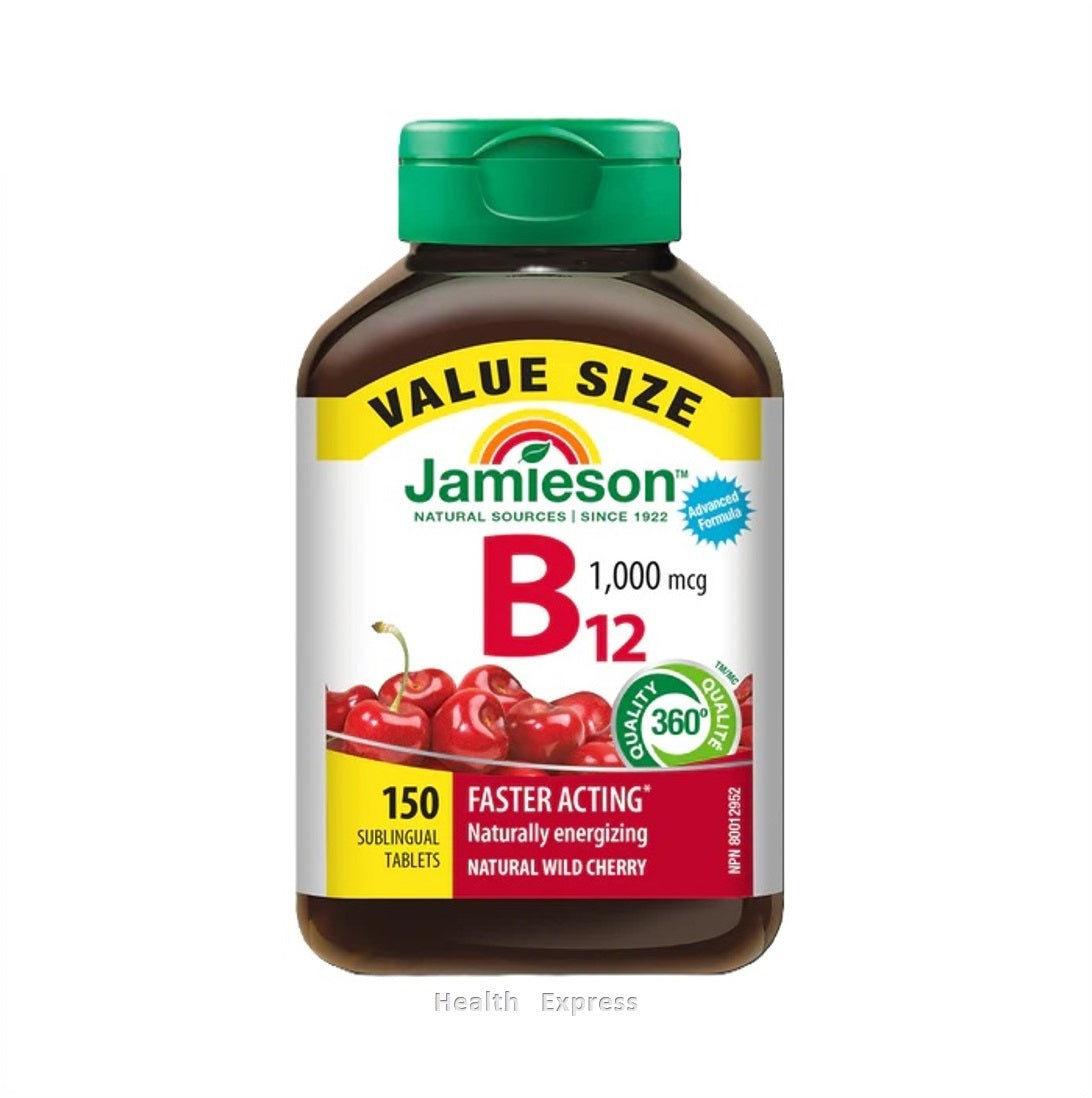 Jamieson 高效維他命 B12 (1000 微克) 先進配方 加量裝 150 粒