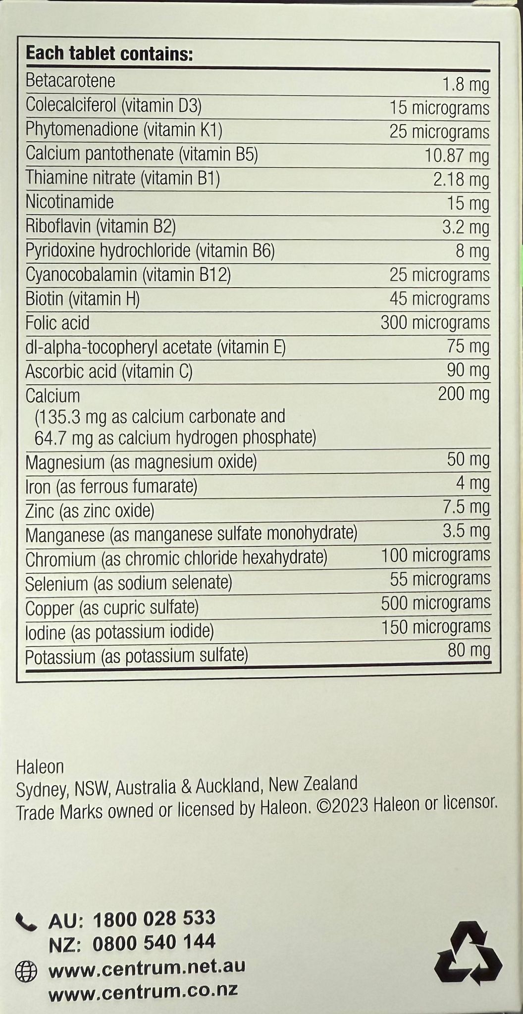 Centrum Advance 50+ 多種維他命及礦物質 150粒-產品圖片 3