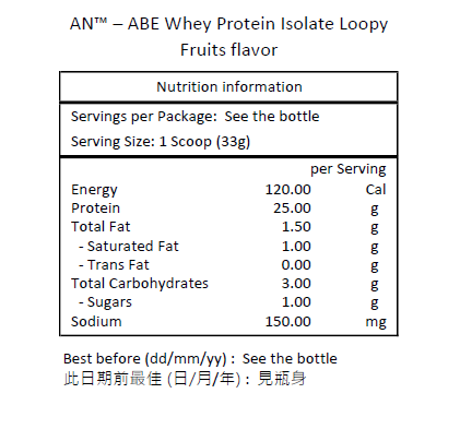 APPLIED NUTRITION ABE 分離乳清蛋白粉 繽紛水果圈味 2 磅 ( 907 克)-產品圖片 2