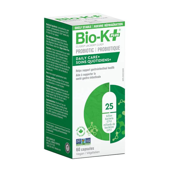 Bio-K+Vegan Probiotic Daily Care 25 Billion Bacteria Compatible, 60 Capsules
