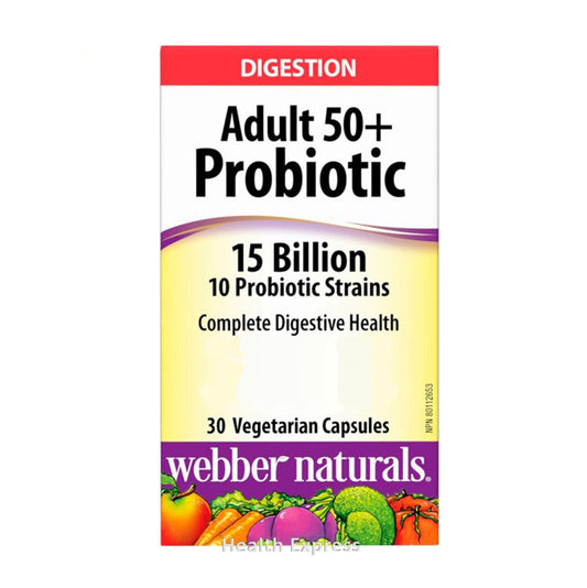 Webber Naturals 特強成人 50+ 益生菌 150 億 30 粒素膠囊
