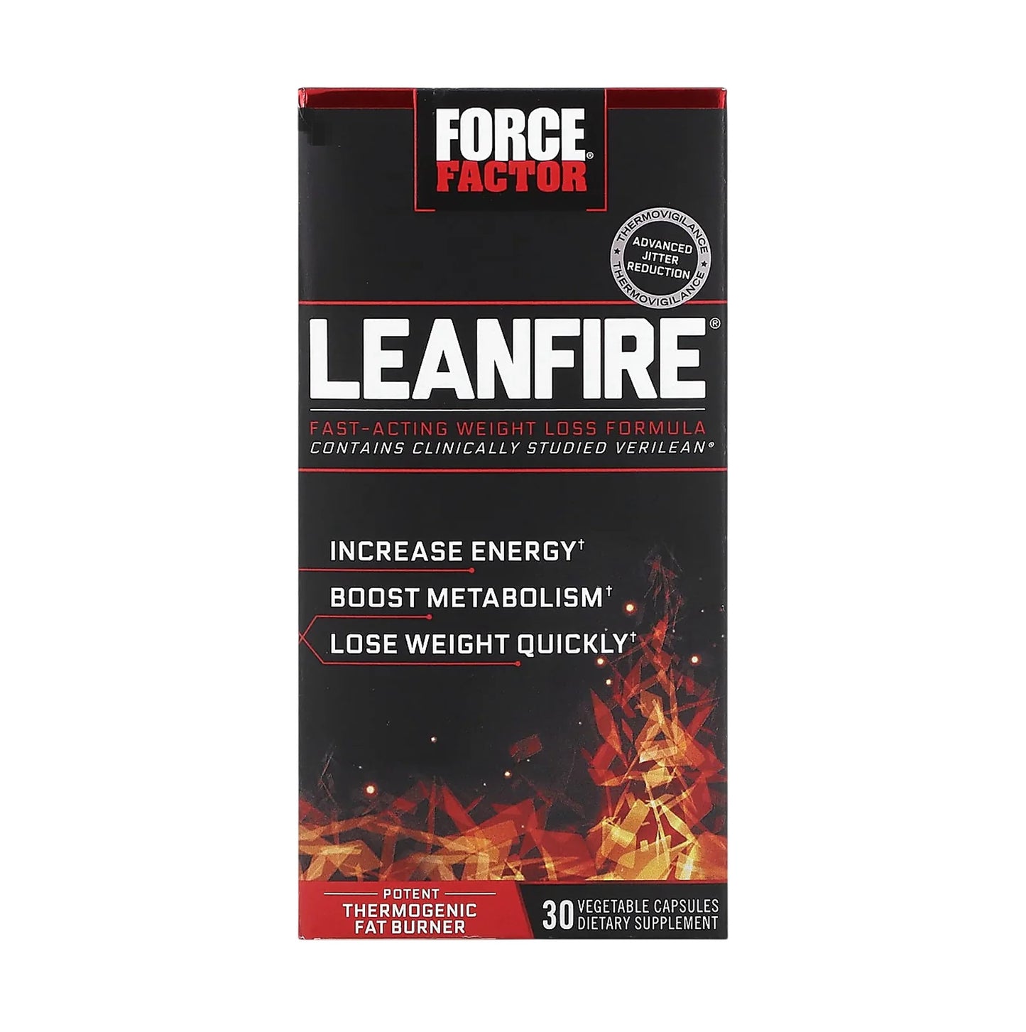 Force Factor LeanFire Fast-Acting Weight Loss Formula 30 Vegetable Capsules