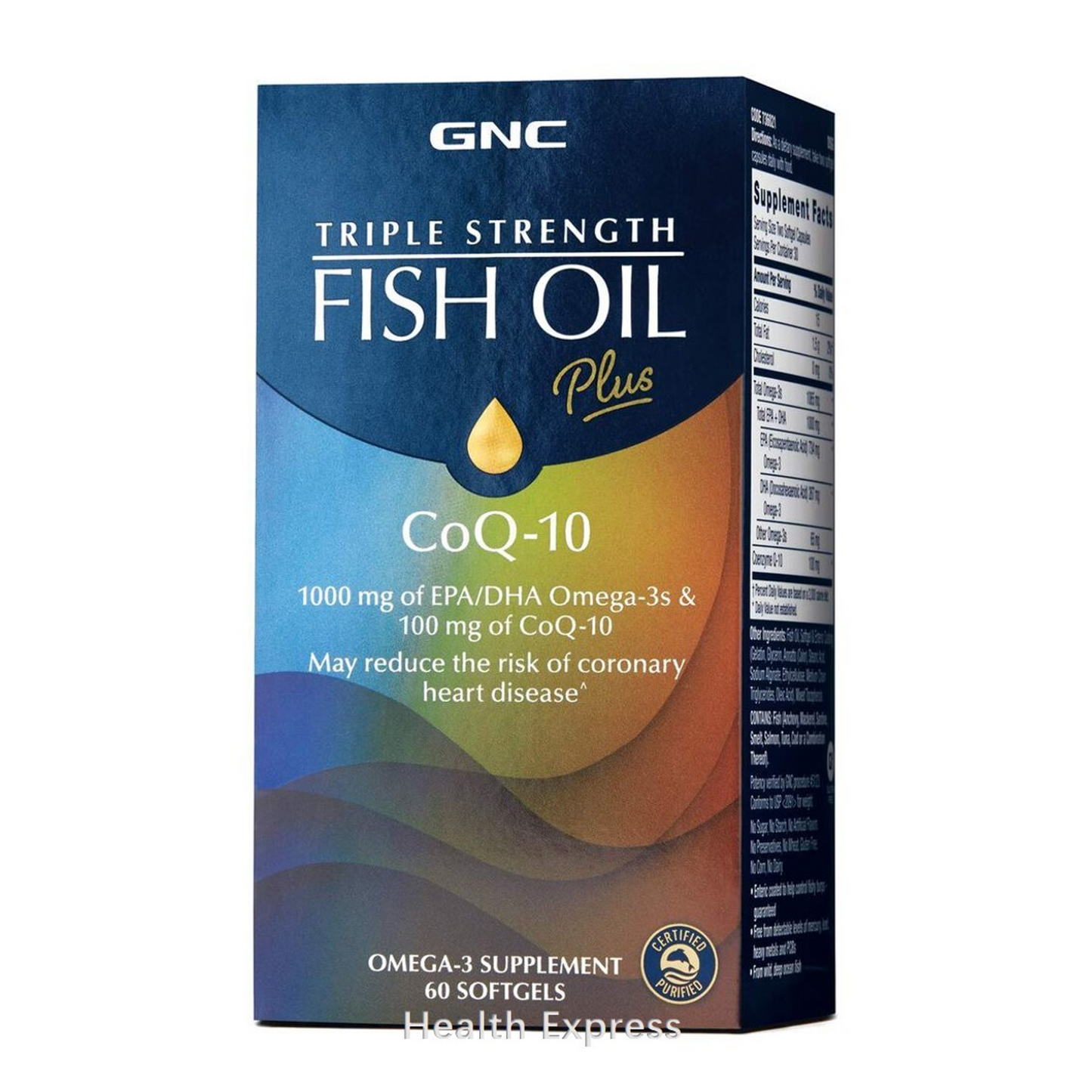 GNC 醒腦護心三重魚油加 CoQ-10 60 粒軟膠囊