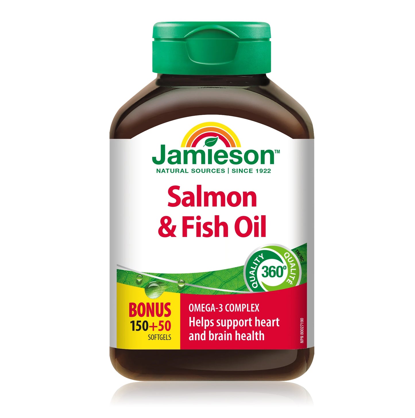 Jamieson 奧米加‐3 三文魚魚油 (1000 毫克) 200 粒 (包裝隨機提供)