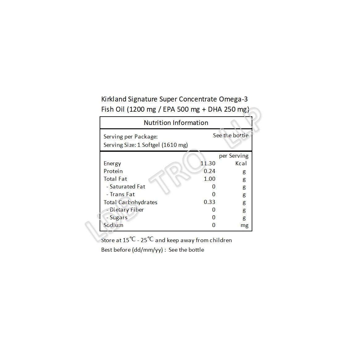 Kirkland Signature 超級濃縮奧米加-3魚油 (EPA500 : DHA250) 330 粒軟膠囊
