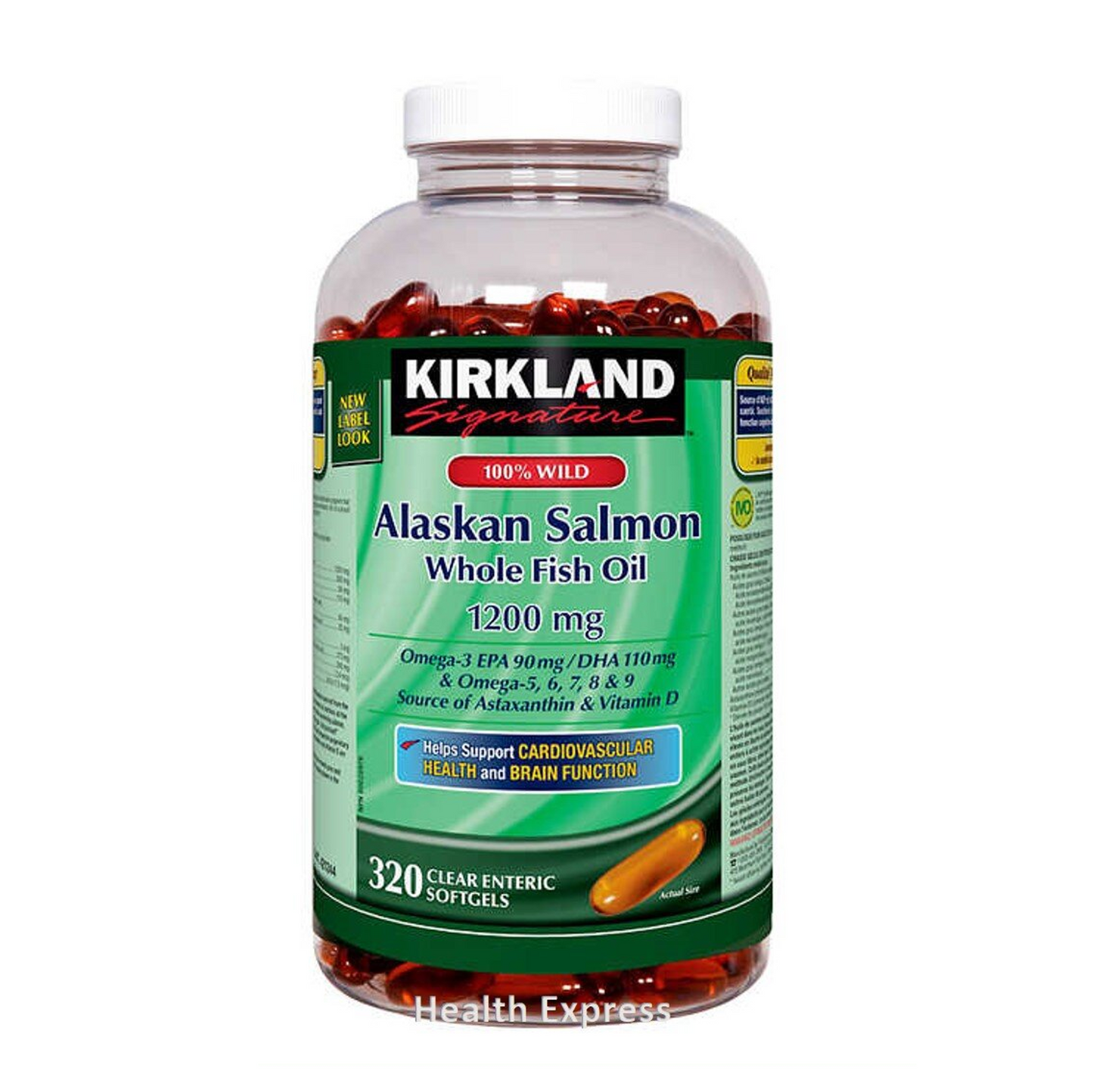 Kirkland Signature 100% 野生阿拉斯加三文魚魚油 (1200 毫克) 320 粒軟膠囊