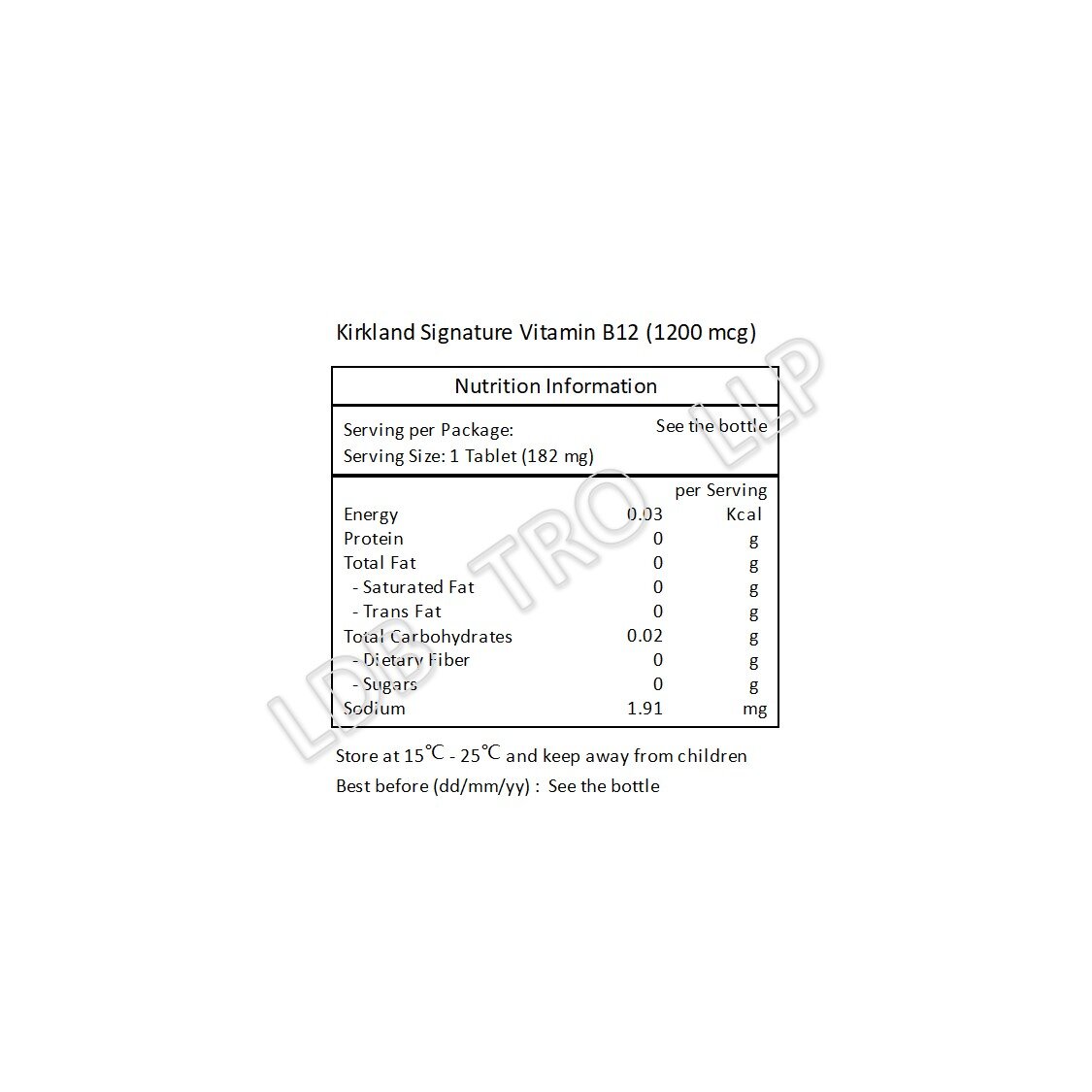 Kirkland Signature 高效維他命 B12 (1200 微克) 360 粒舌下溶片