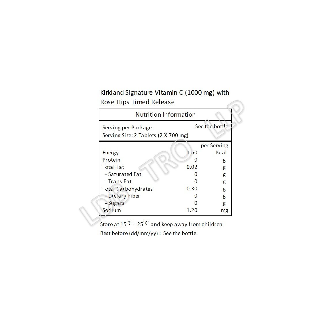 Kirkland Signature 特強長效維他命 C (1000 毫克) 及玫瑰果精華 500 粒