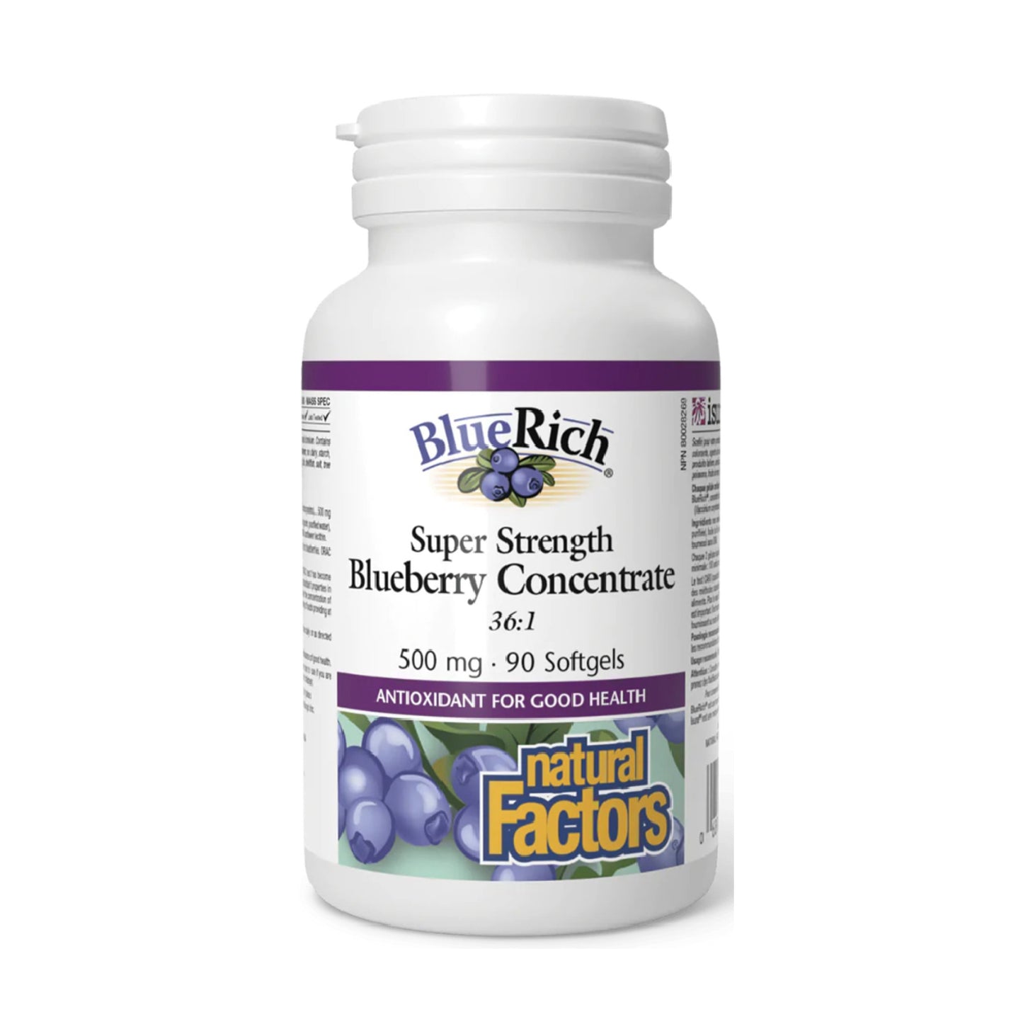 Natural Factors BlueRich® 明目抗衰老濃縮藍莓精華 (500 毫克) 90 粒