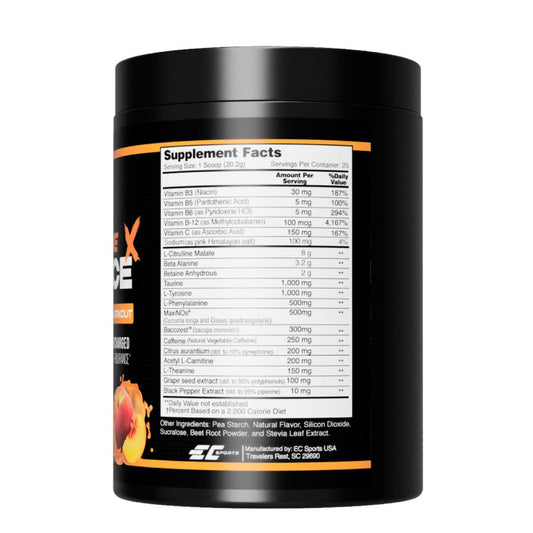 EC SPORTS - XTREME FORCE 鍛鍊能量、力量和專注力增強劑粉 增肌粉 (蜜桃味505g) (Earth's Creation) 美國製造-產品圖片 2