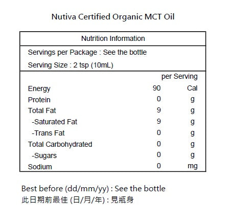 nutiva 有機 MCT 中鏈甘油三酯油 100% 提取自有機椰子 1.18 公升-產品圖片 2