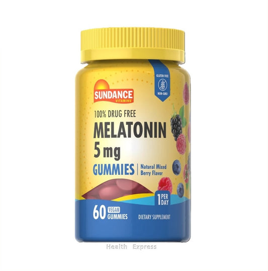 Sundance - Melatonin 5mg Gummies Mixed Berry Flavor 60 Vegan Gummies (Packaging may vary)