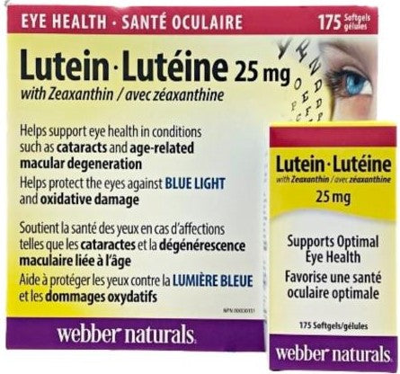 Webber Naturals 特強護眼葉黃素精華 (25 毫克) 175 粒 (超值加量新包裝)