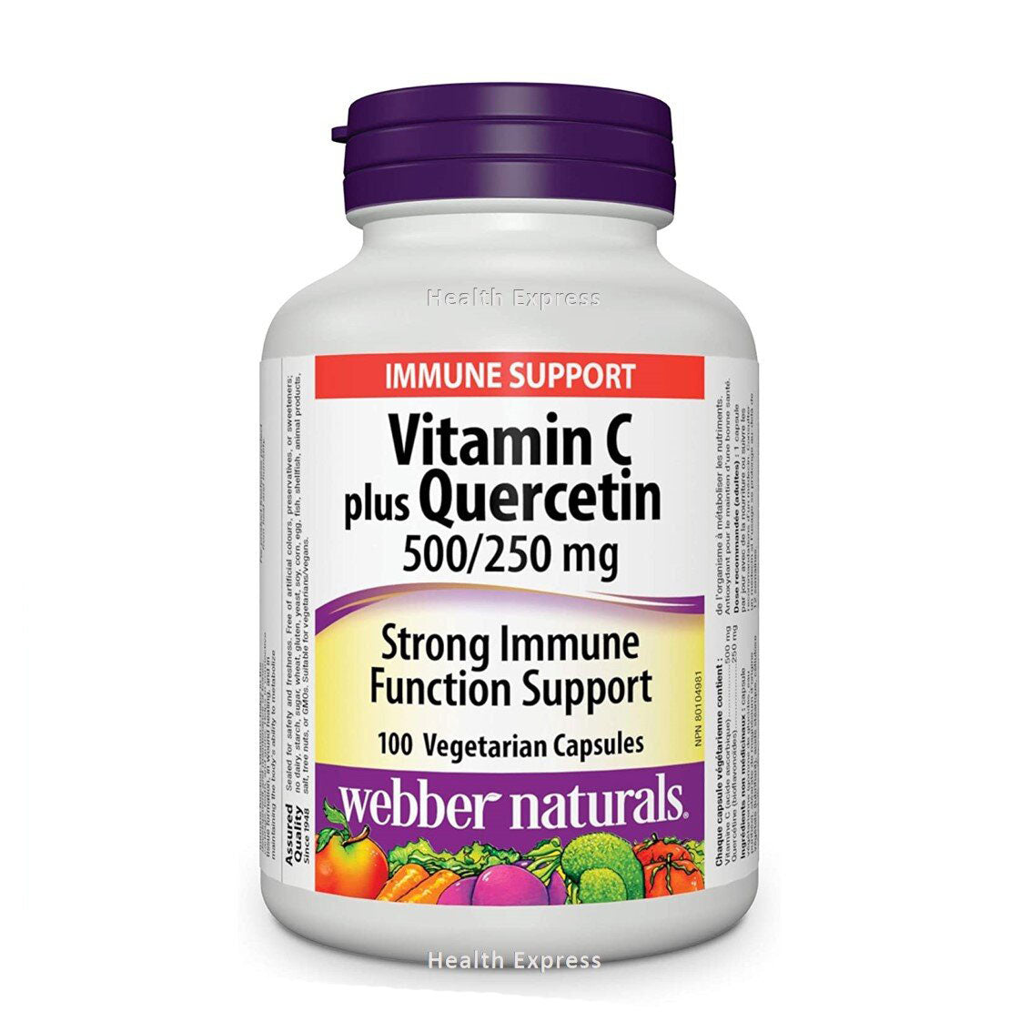 Webber Naturals 健體維他命 C +槲皮素精華 (500 / 250 毫克) 100 粒