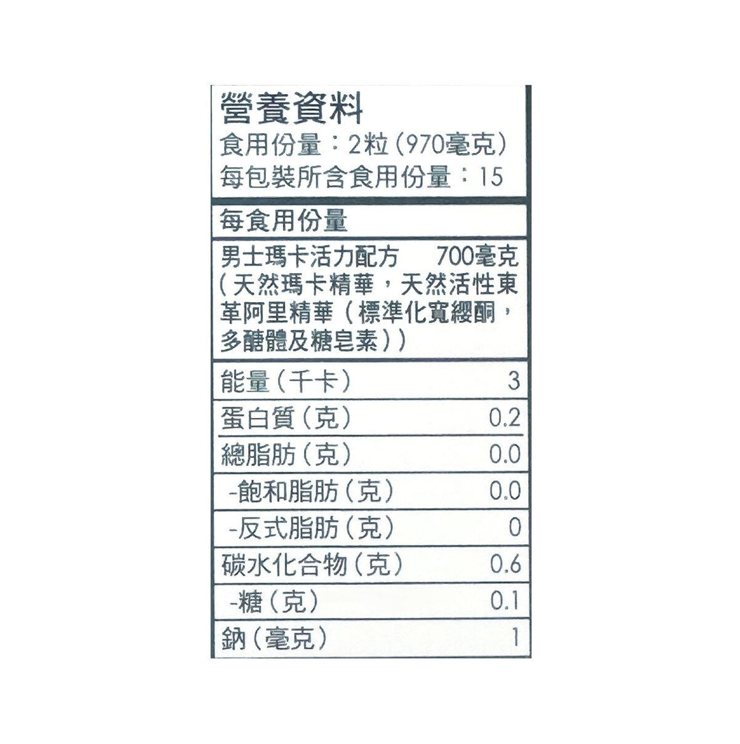 CATALO 男士瑪卡活力配方 30 粒-產品圖片 2