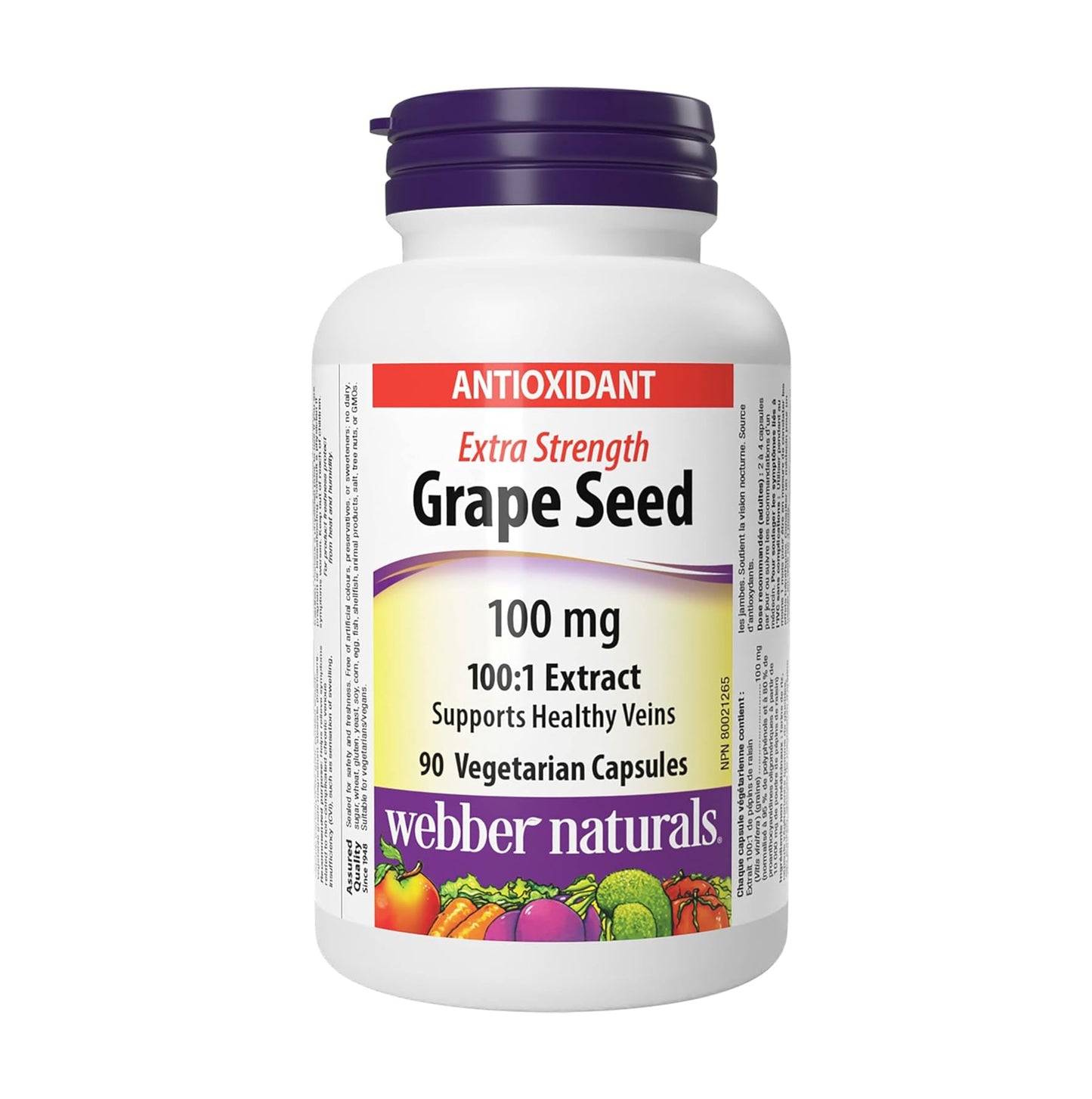 Webber Naturals 特強抗皺明目濃縮葡萄籽精華 (100 毫克) 90粒