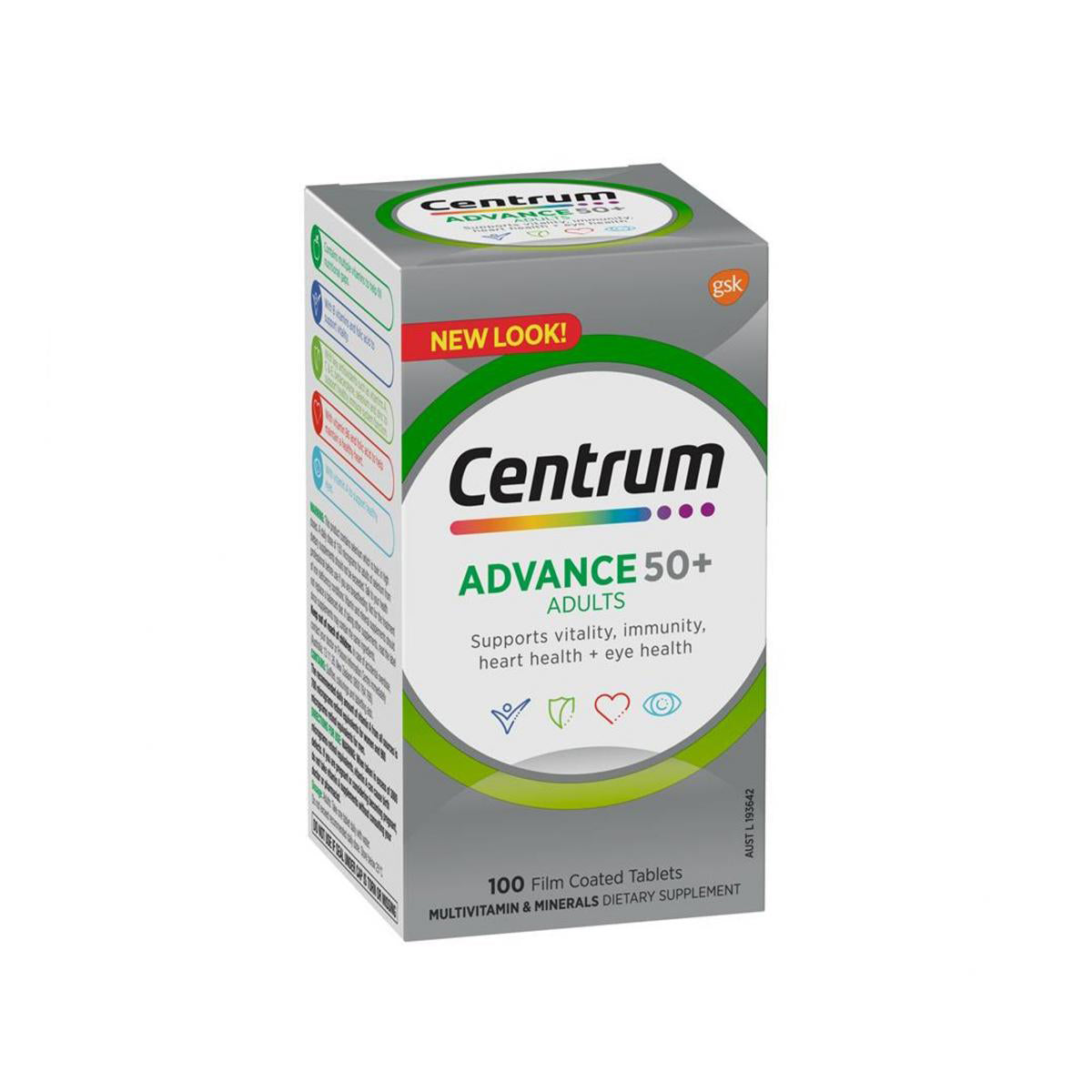 Centrum Advance 50+ 多種維他命及礦物質 100 粒 (兩種包裝將隨機提供)