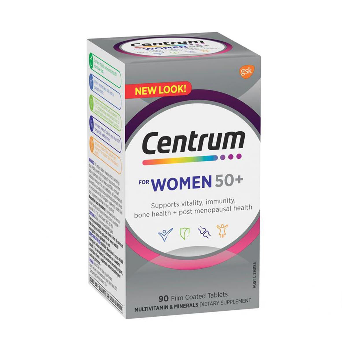 Centrum 女士 50+ 全效多種維他命及礦物質 90 粒 (兩種包裝將隨機提供)