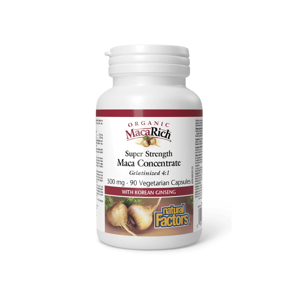 Natural Factors MacaRich® 特強活力有機瑪卡人參精華 (500 毫克) 90 粒