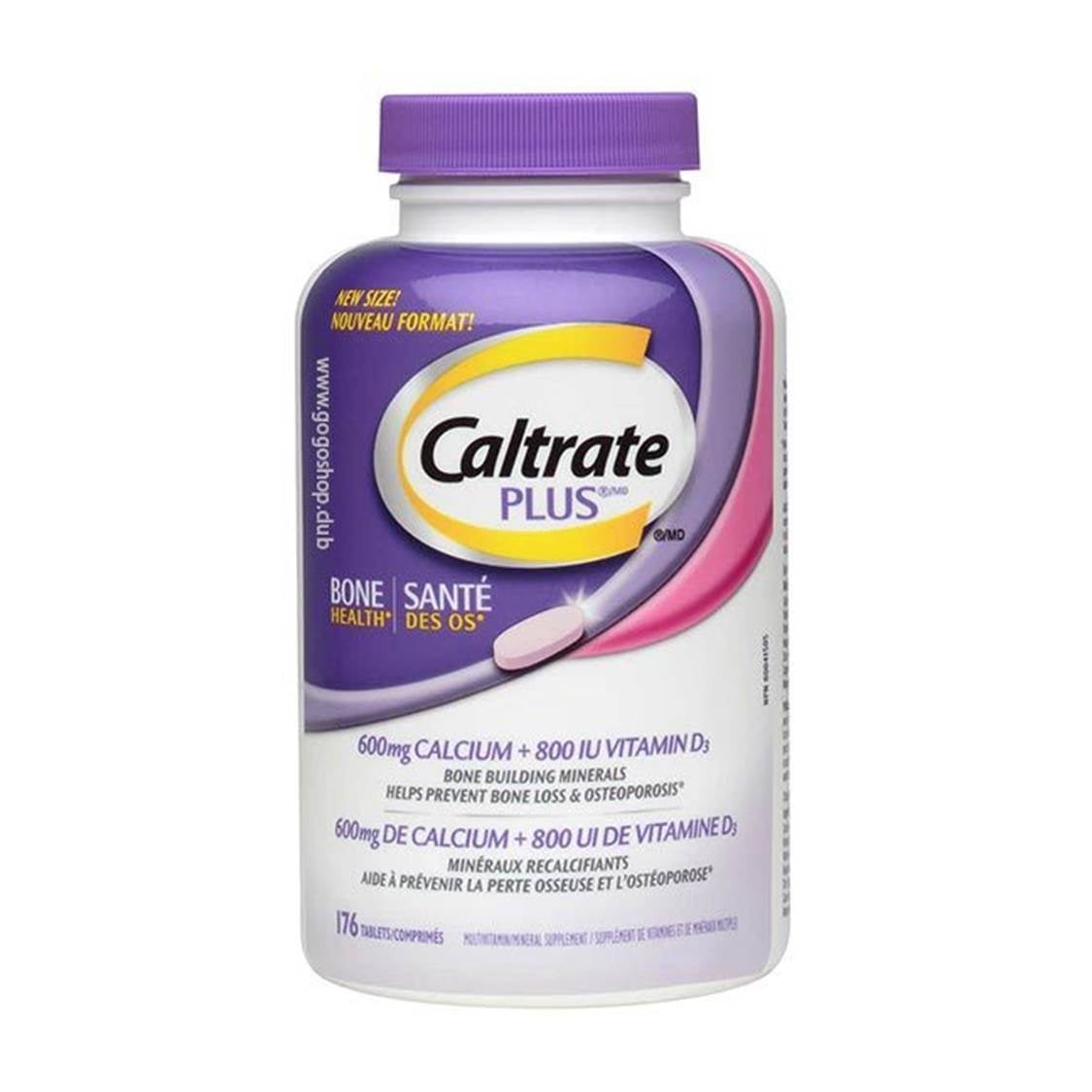 Caltrate 健骨 鈣 600 + 維他命 D 800IU 及礦物質 (超值加量裝) 176 粒
