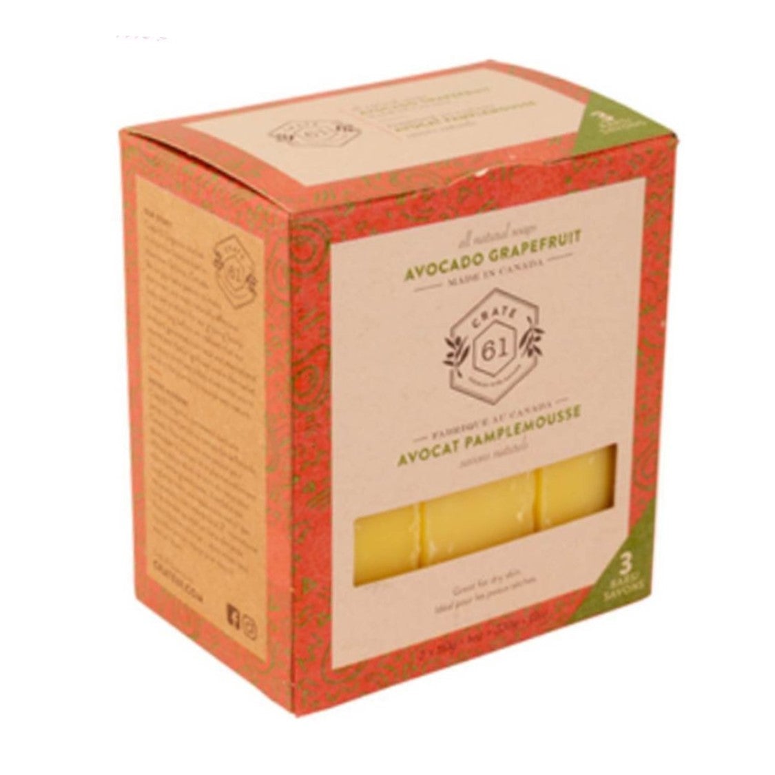 Crate 61 3件 天然草本手工皂 (牛油果及葡萄柚)