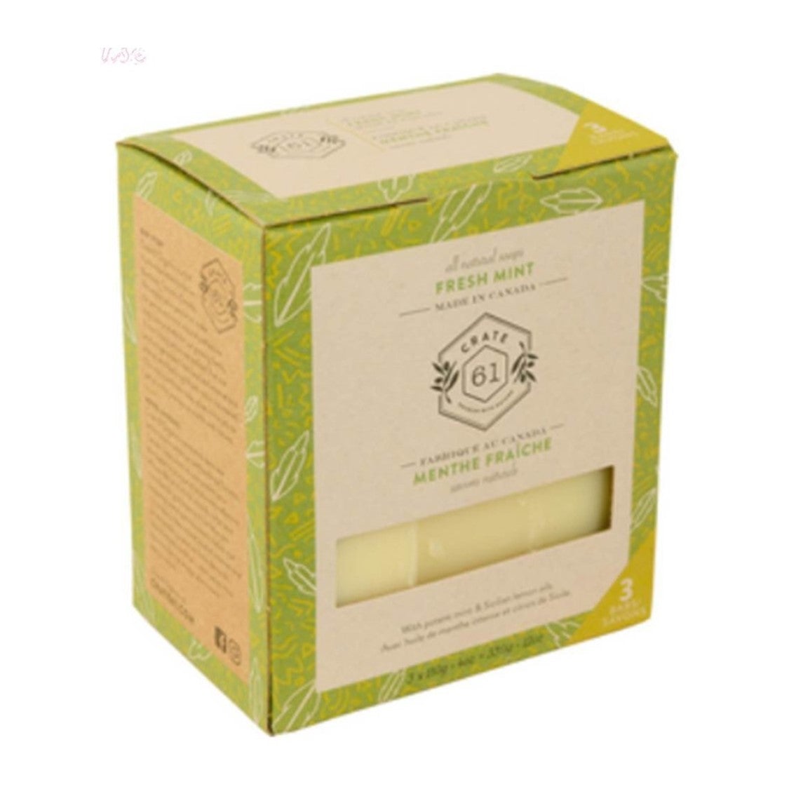 Crate 61 3件 天然草本手工皂 (清新薄荷)