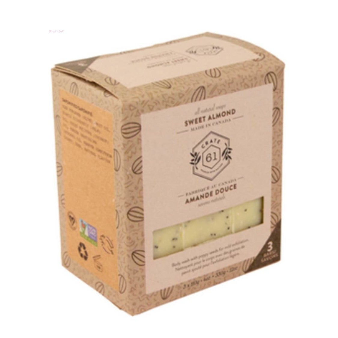 Crate 61 3件 天然草本手工皂 (甜杏仁)