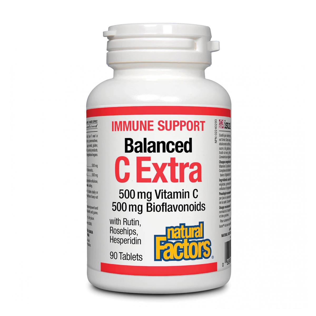 Natural Factors C Extra 維他命 C (500 毫克) 添加生物黃酮精華 (500 毫克) 90 粒 (兩種包裝將隨機提供)