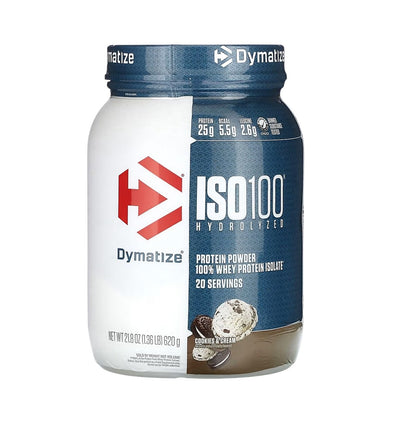Dymatize x Dunkin ISO100 水解100%分離乳清蛋白粉 餅乾和奶油味 1.36 磅 ( 620 克) [平行進口]