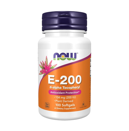 NOW Foods 維他命 E-200 IU D-α生育醇 抗氧化保護 100粒軟膠囊