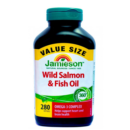 Jamieson 奧米加‐3 野生三文魚魚油 (1000 毫克) 加量裝 280 粒