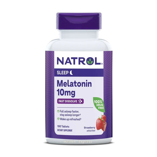 NATROL 甜睡褪黑素快速溶解 10 毫克 100 片士多啤梨味