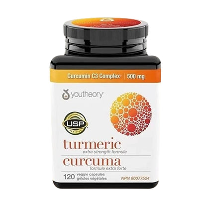 Youtheory 特強健身薑黃素 (500 毫克) 精華 120 粒 超值加量裝 (包裝隨機提供)