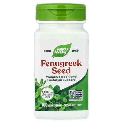 Nature's Way 胡蘆巴籽 100 粒全素膠囊（每2粒膠囊 1,130 毫克）#12800 (包裝隨機提供)
