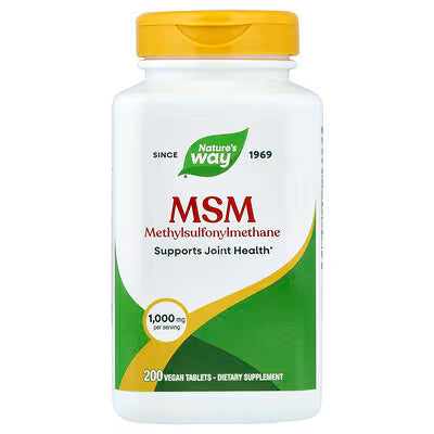 Nature's Way MSM 1,000 毫克 200 片全素片 #15133 (包裝隨機提供)