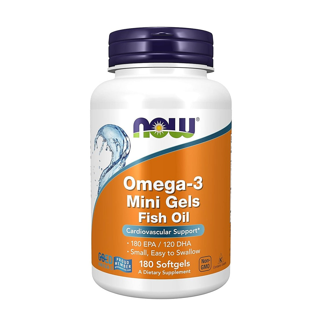 NOW Foods Omega-3 迷你膠囊魚油 180粒軟膠囊 [香港行貨]