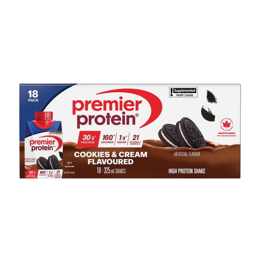 Premier Protein-18樽高蛋白質奶昔 曲奇忌廉味 325毫升 [平行進口]