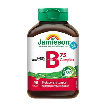 Jamieson 特強維他命 B 雜 75 營養補充劑 90 粒 (包裝隨機提供)[平行進口] 此日期前最佳:2026年07月31日