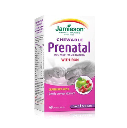 Jamieson 孕婦全效多種維他命+ 鐵 (全新配方) 咀嚼片 60 粒 (包裝隨機提供) [平行進口]