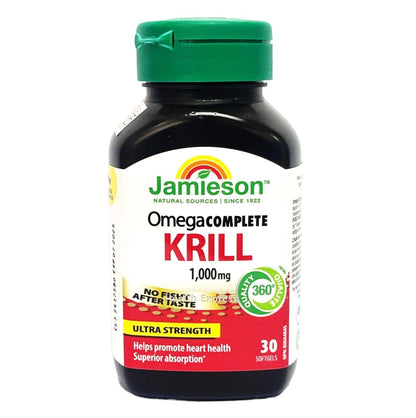 Jamieson 超強奧米加3特級純磷蝦油(1000毫克)30 粒 (兩款包裝隨機提供) [平行進口]
