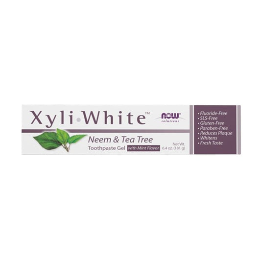 NOW Foods XyliWhite 牙膏凝膠 印楝和茶樹 薄荷味 6.4 盎司（181 克）
