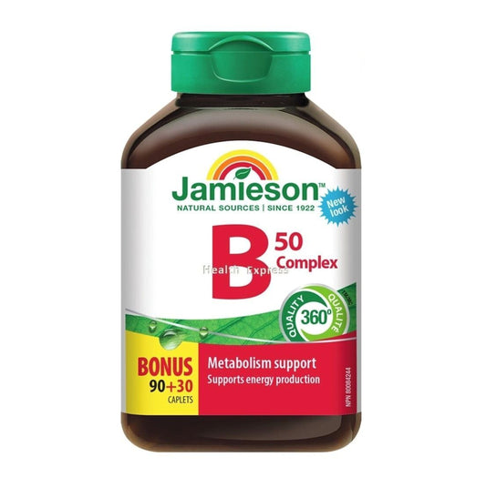 Jamieson 天然維他命 B 雜 50 120 粒 (包裝隨機提供)[平行進口]